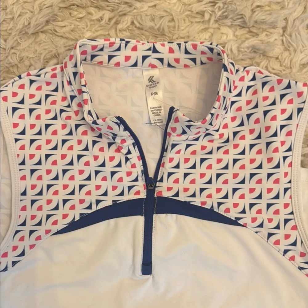 Sleeveless White and Navy Golf Outfit
Skirt with attached shorts - Picture 4 of 5